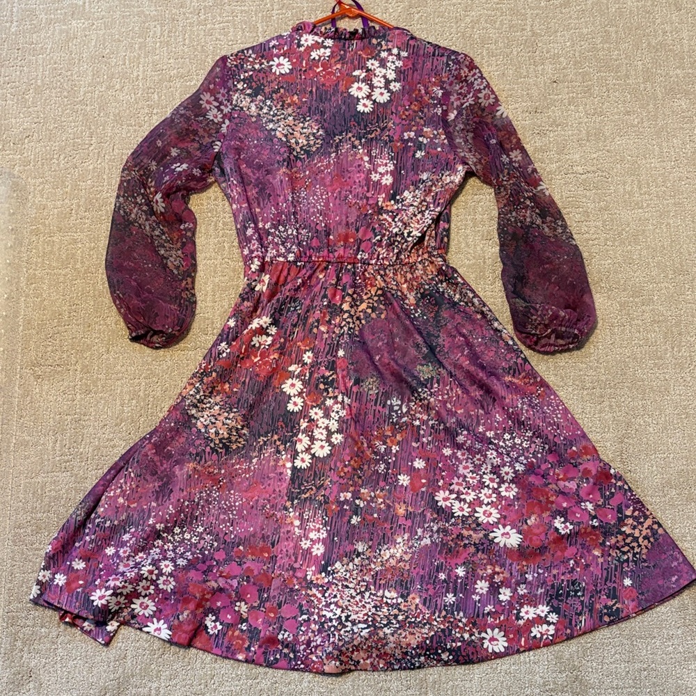 Floral Purple Vintage Women’s Casual Dress - Picture 7 of 7